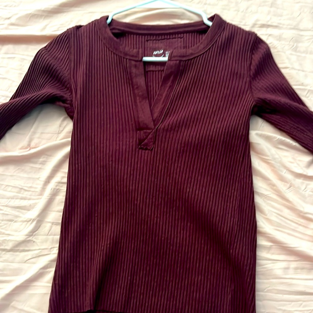 Aerie Fireside Long Sleeve Henley T-Shirt